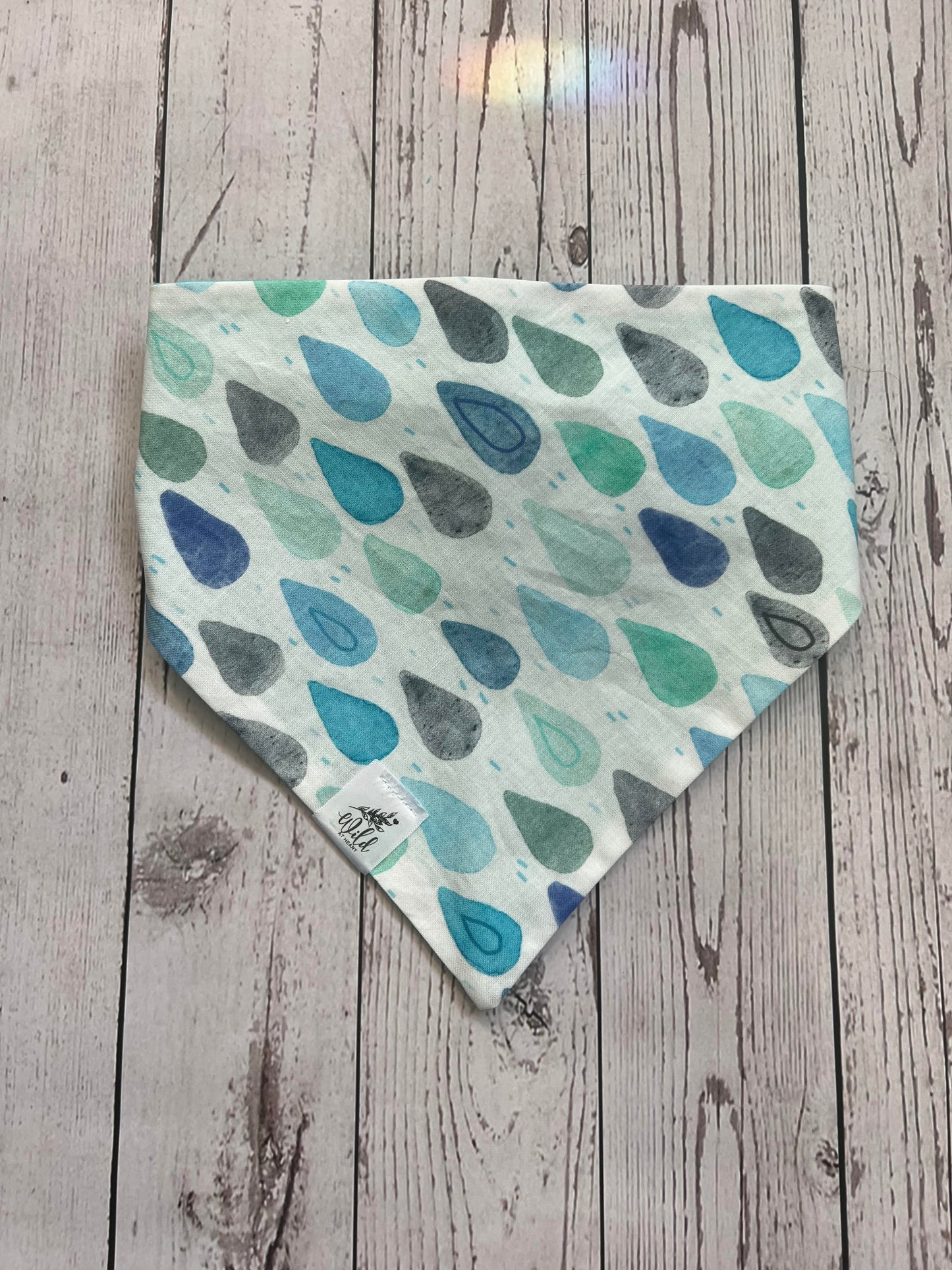 "Blue Skies & Raindrops” Pet Bandana