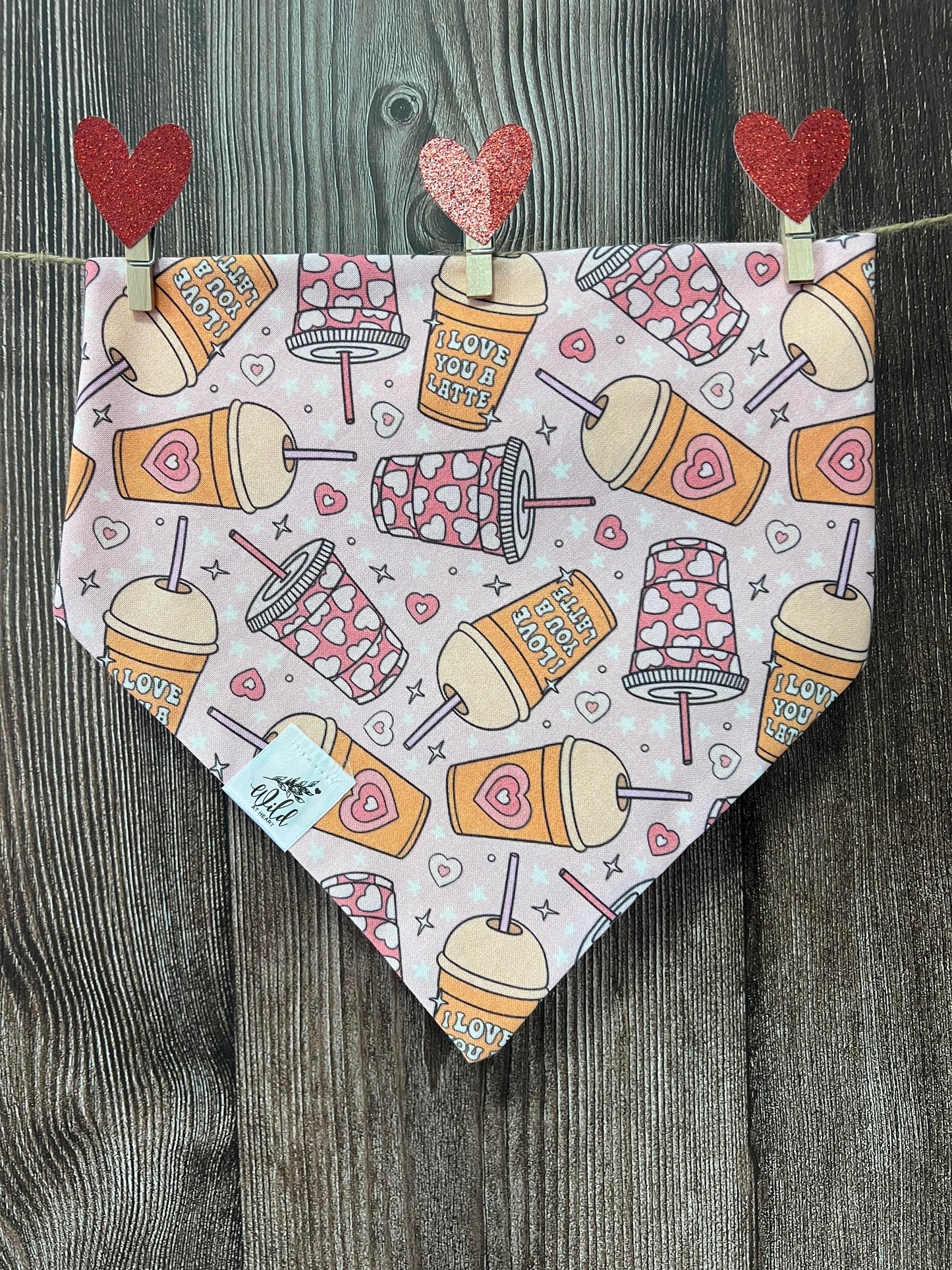 "Love You a Latte" Pet Bandana