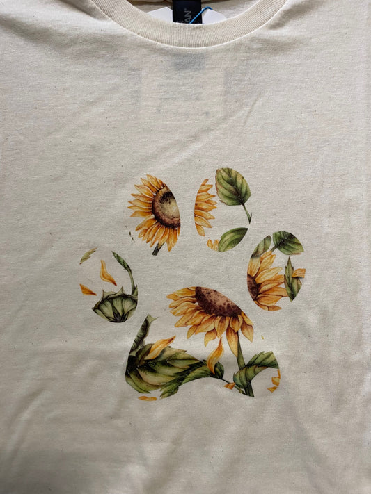 Sunflower Paw Print Tee Shirt