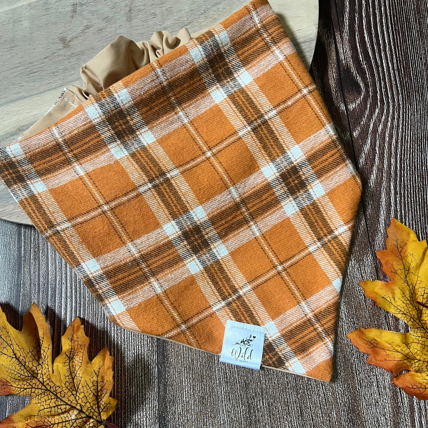 “Cider & Smoke Plaid” Pet Bandana