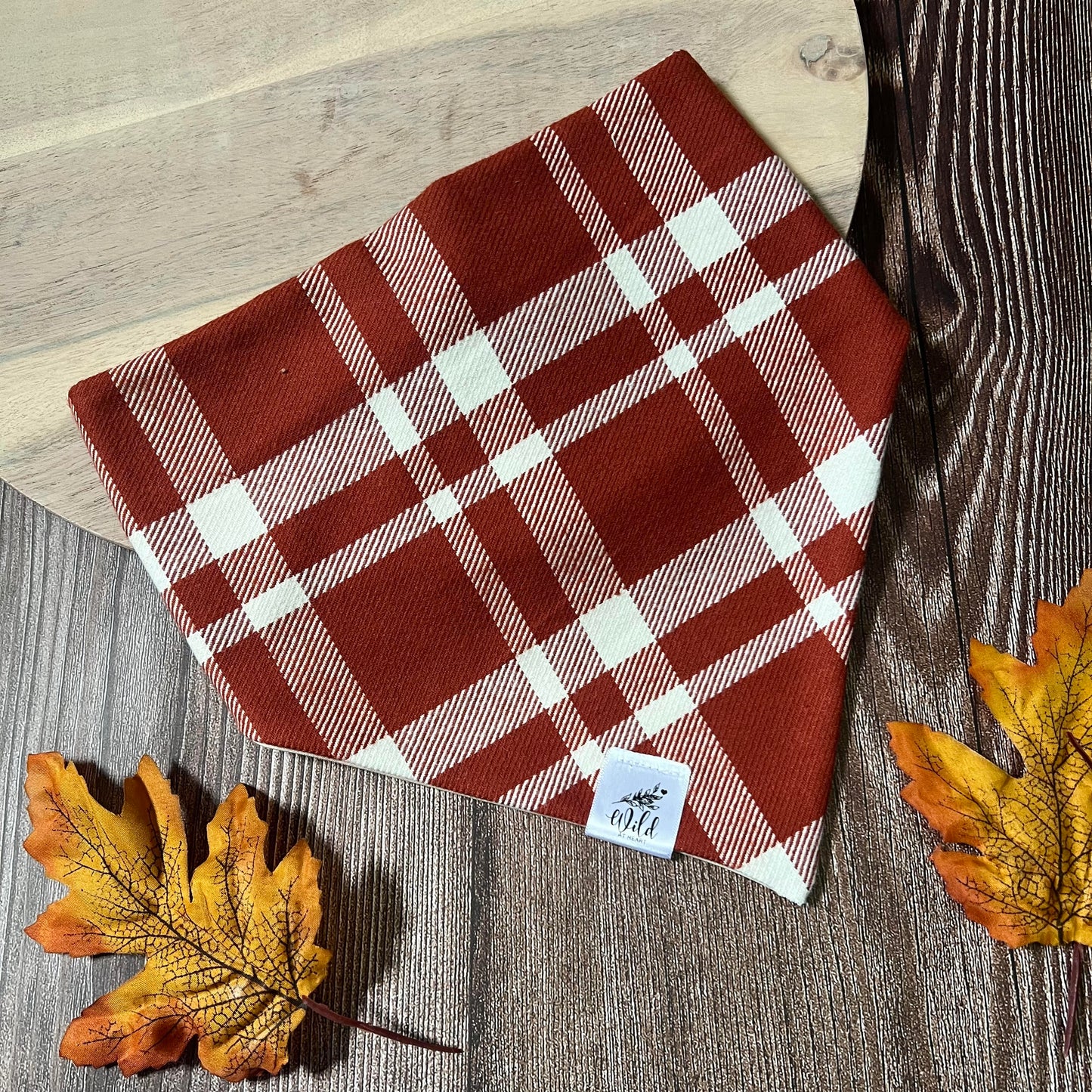 “Pumpkin Spiced Plaid” Pet Bandana