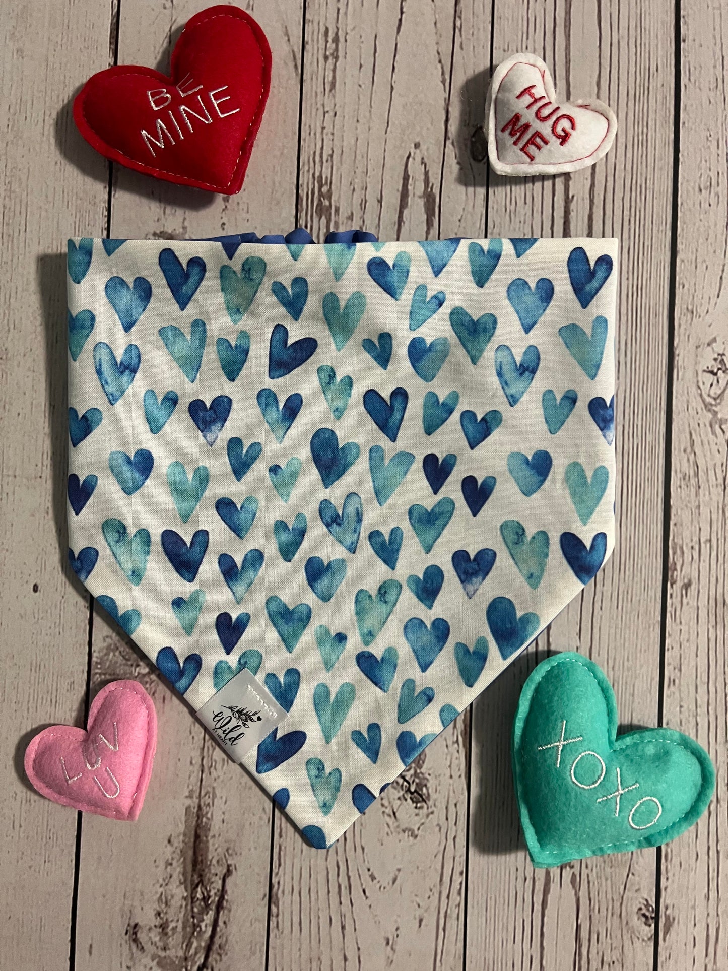 "Blue Hearts, Big Feelings" Pet Bandana