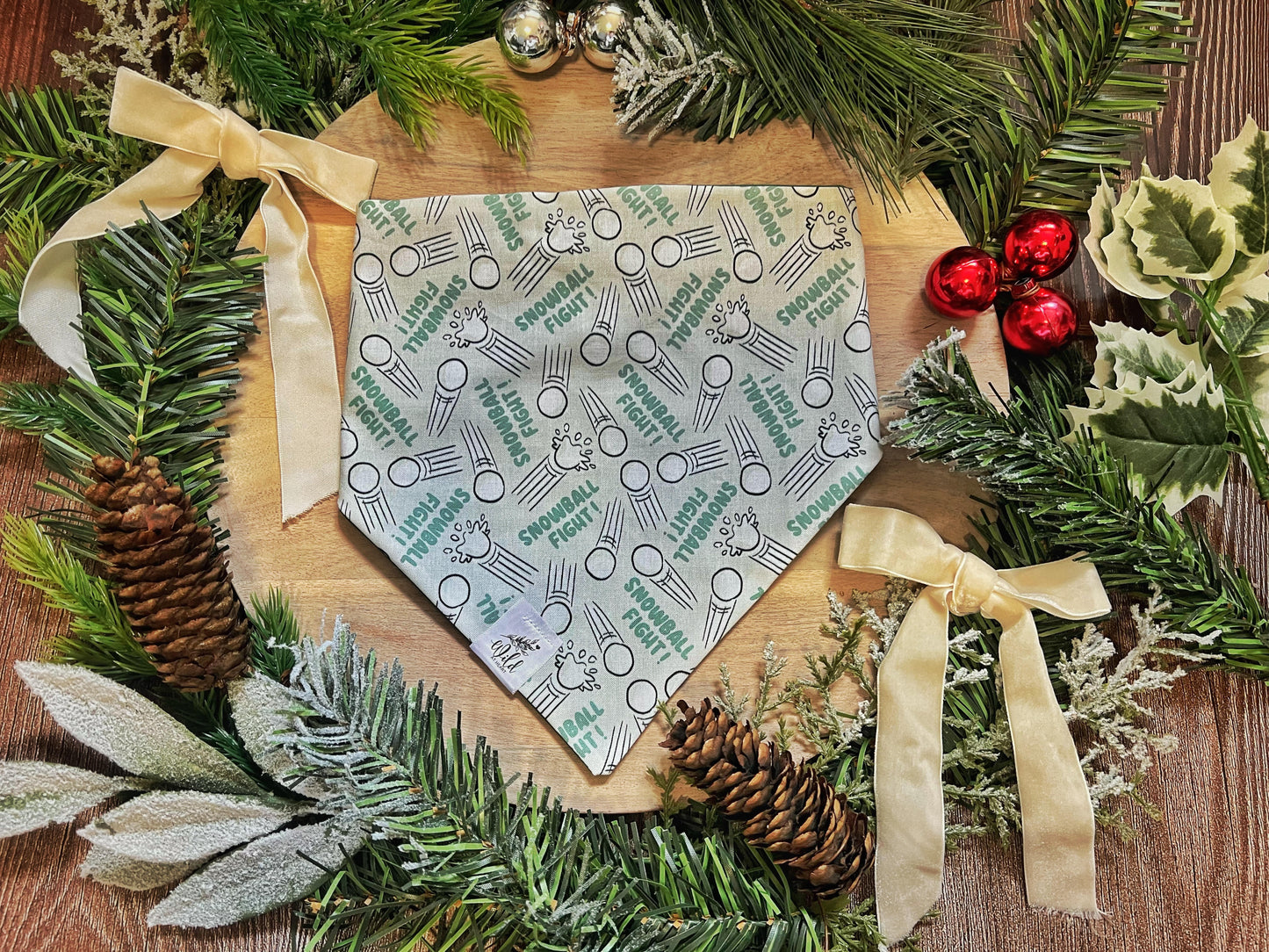 “Snowball Fight” Pet Bandana