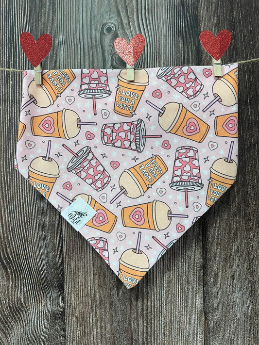 "Love You a Latte" Pet Bandana