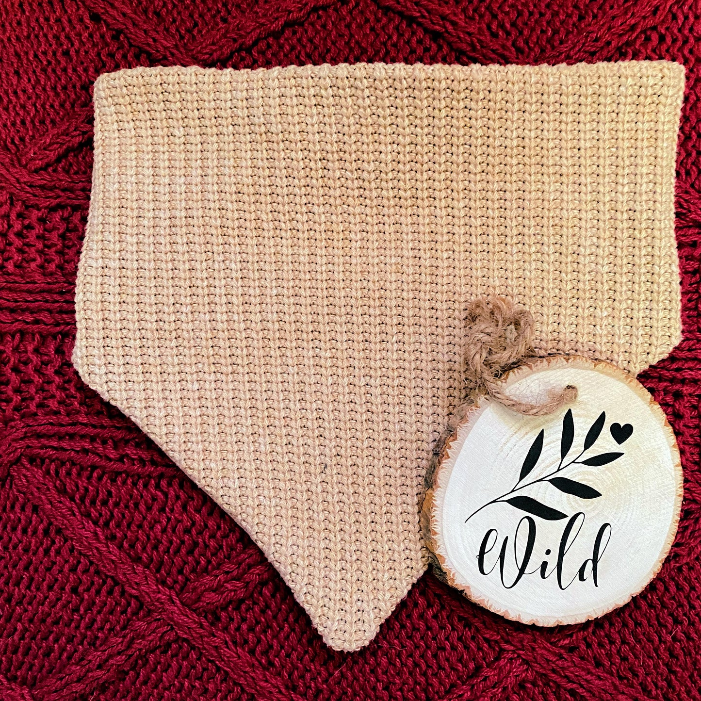 "Caramel Cozy Knit" Pet Bandana