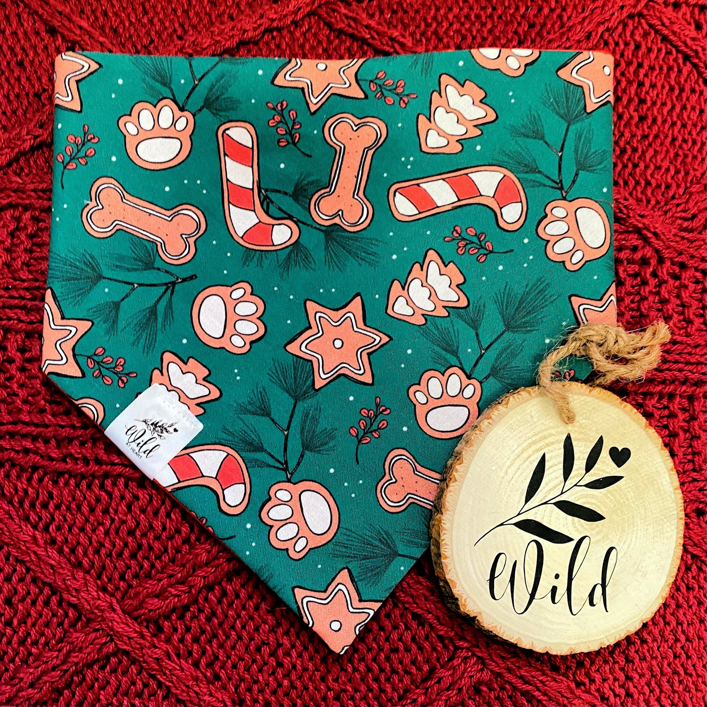 "Gingerbread Pup-licious" Pet Bandana