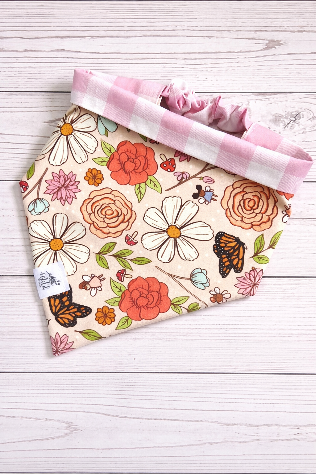 "Blush Meadow Blooms" Reversible Pet Bandana