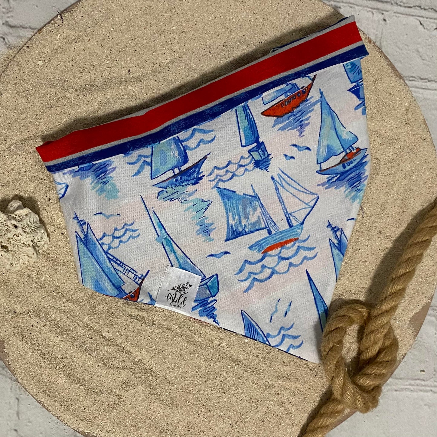 "Nautical Breeze” Reversible Pet Bandana