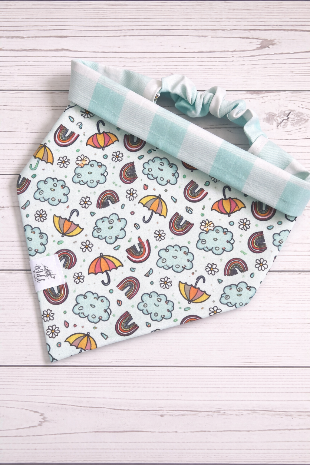 "Sunshowers and Rainbows" Reversible Pet Bandana