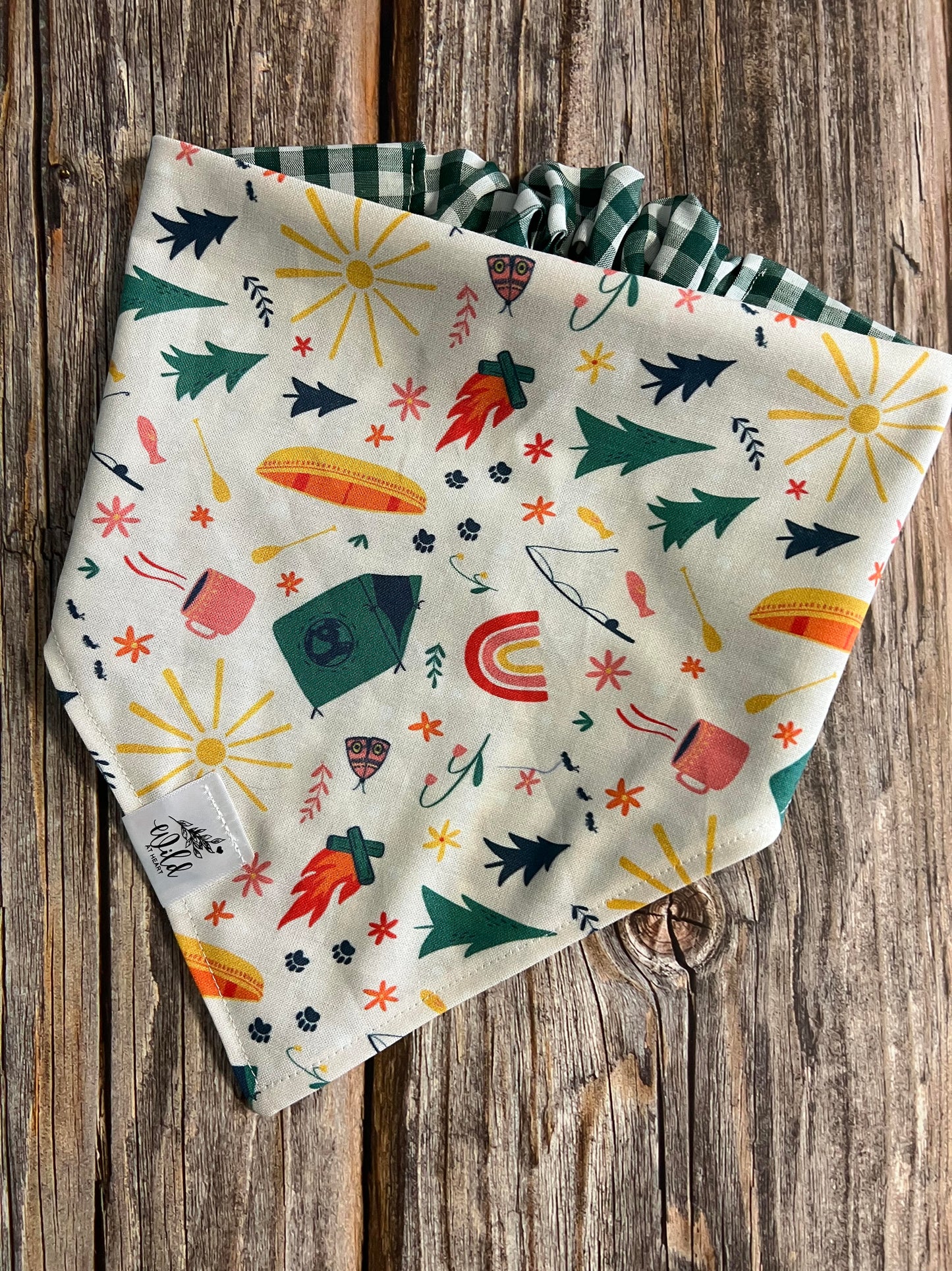 "Happy Camper" Reversible Pet Bandana