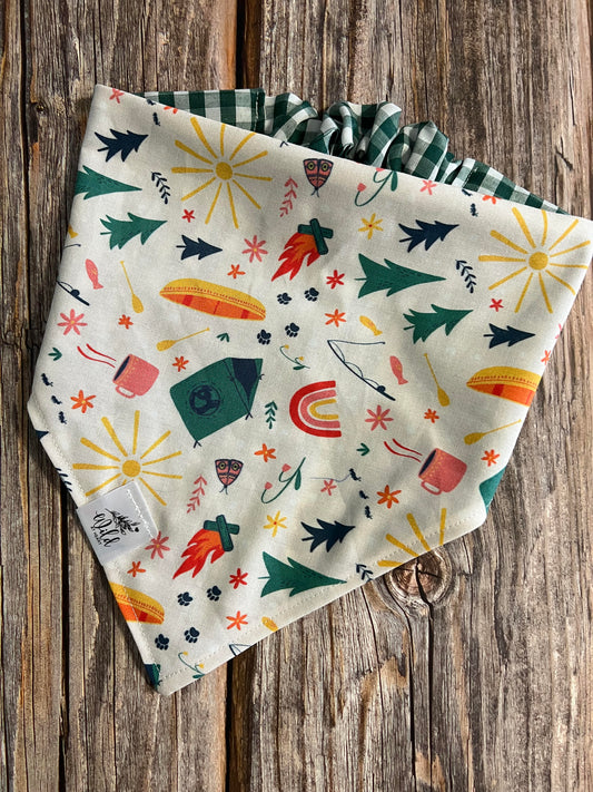 "Happy Camper" Reversible Pet Bandana
