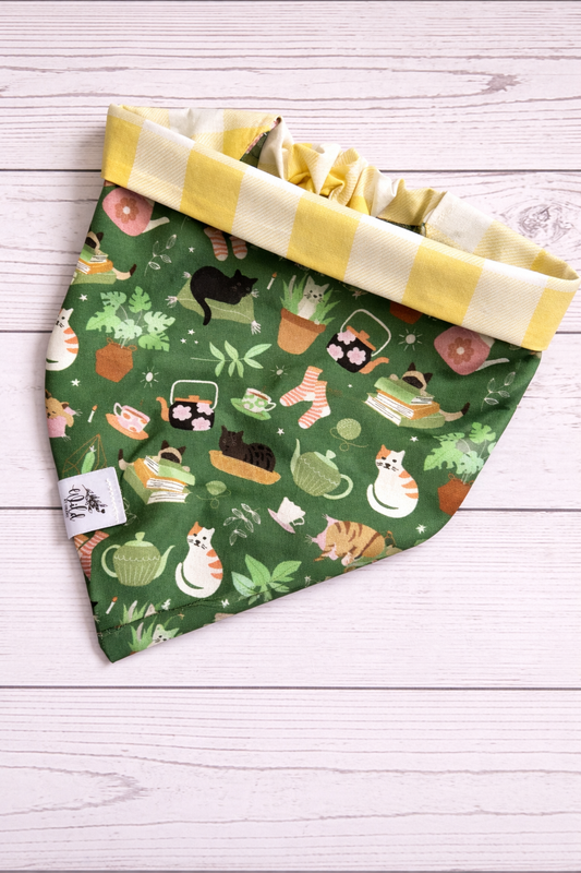 "Cozy Critter Cottage" Reversible Pet Bandana