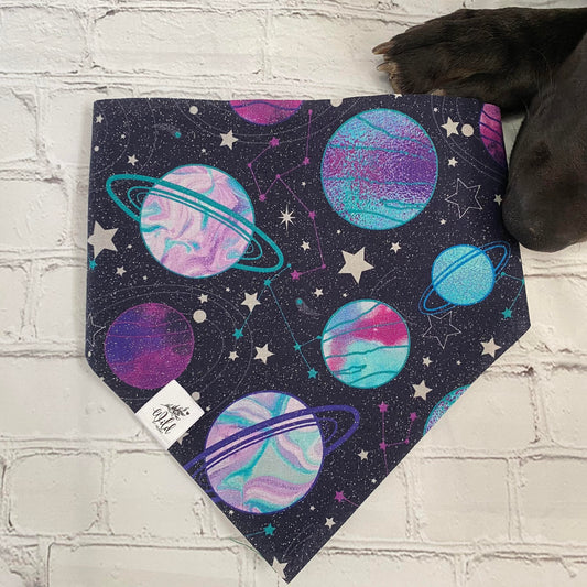 "Stellar Galaxy Glitter” Pet Bandana