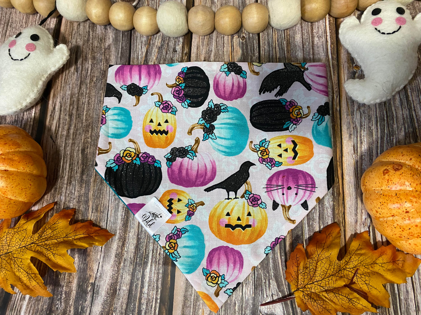 "Glimmering Jack-o'-Lanterns" Pet Bandana