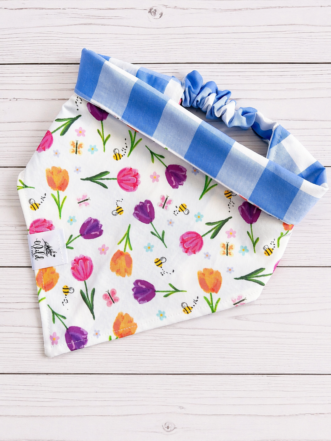 "Fresh Cut Tulips" Reversible Pet Bandana