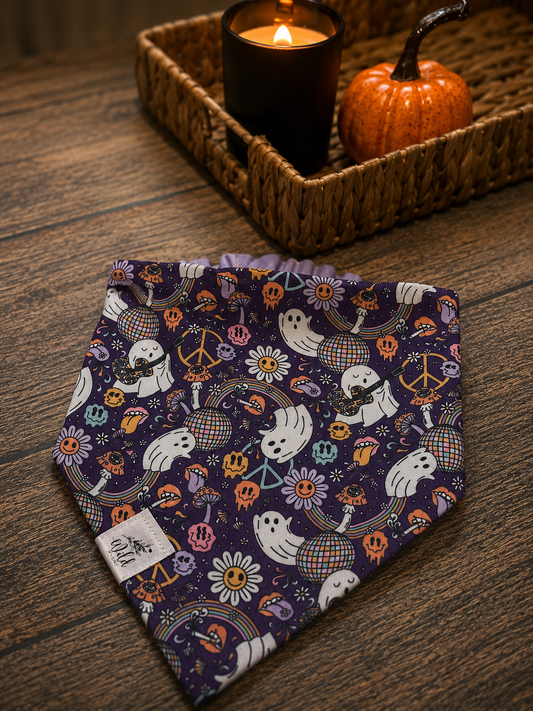 "Groovy Ghouls" Pet Bandana