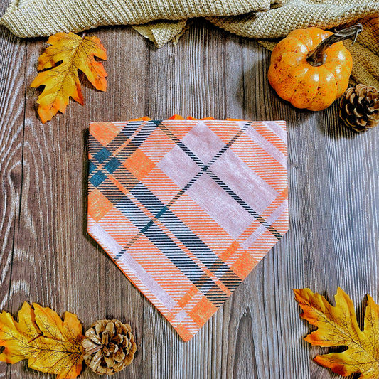 "Autumn Orchard Plaid" Pet Bandana