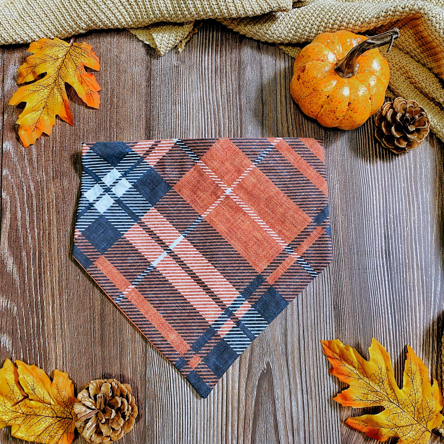 "Autumn Twilight Plaid" Pet Bandana