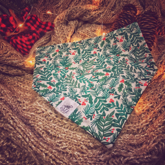 "Holly Jolly Petal Plume" Pet Bandana
