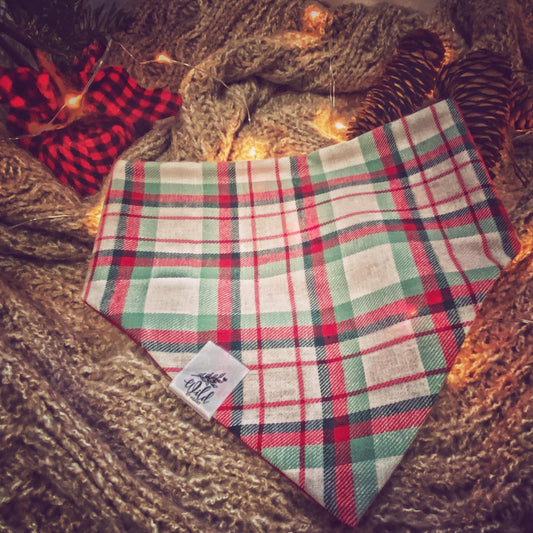 “Yuletide Tartan Pawscape” Pet Bandana