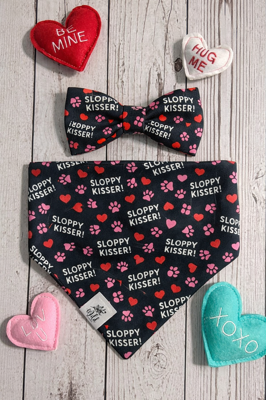 "Sloppy Kisser" Bundle (Bandana & Bow)