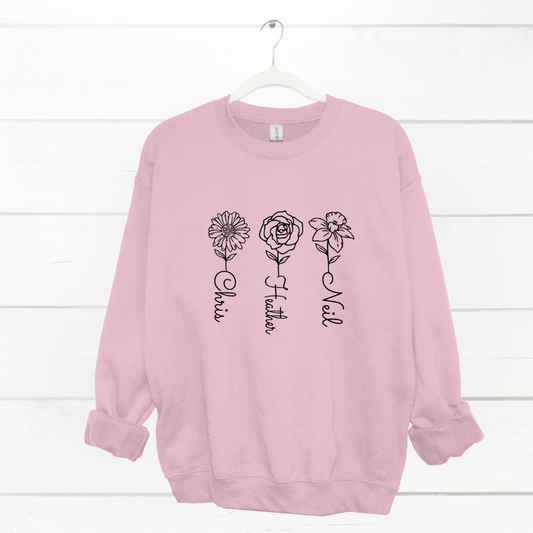 Birth Flower Name Custom Shirt