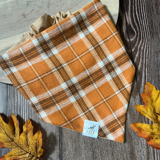 “Cider & Smoke Plaid” Pet Bandana