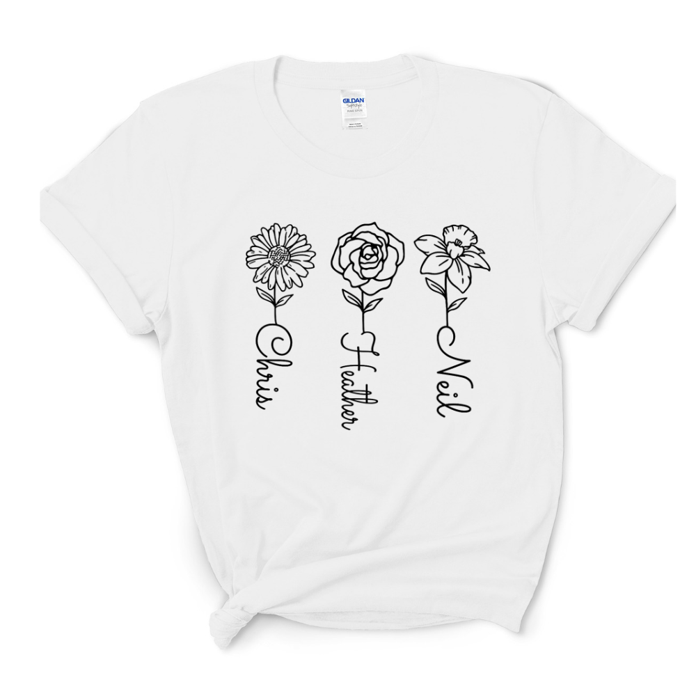 Birth Flower Name Custom Shirt