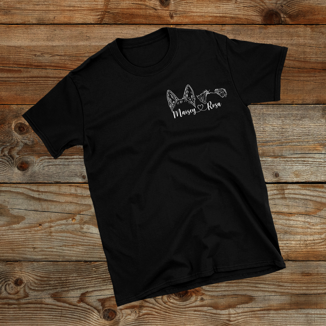 Custom Dog Ears Outline Shirt